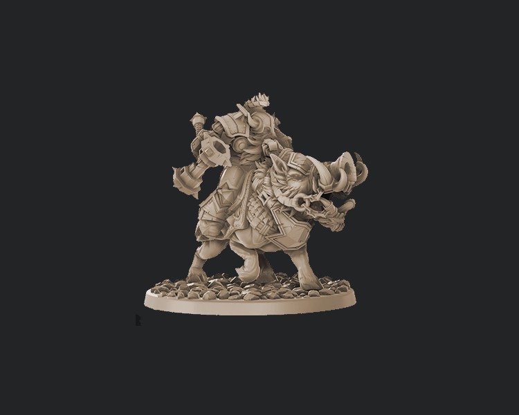 フィギュア　Dwarf Tzar on War Bull 「Dwarves Miniatures」 ミニチュア ガレージキット Chaos Dwarfs Bull Warriors BULL CENTAUR KALACH II – Gaspez