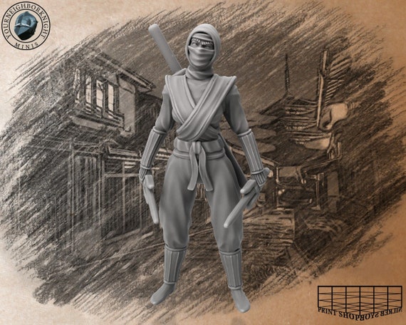Sai Shinobi Miniature Female Ninja Guardians for D&D 5e
