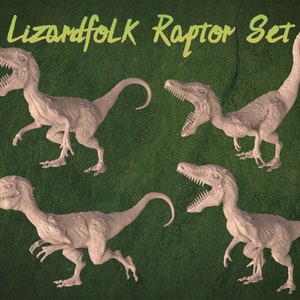 Raptors Miniature Set | Velociraptor Miniature Pack | for D&D 5e, Pathfinder and other RPG&#39;s | 32mm