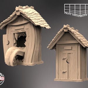 Mimik "Stilles Örtchen" | Mimic Outhouse Figure Pack | Tabletop Terrain | Encounter | for TTRPGs like D&D or Pathfinder | M3DM | Mia Kay