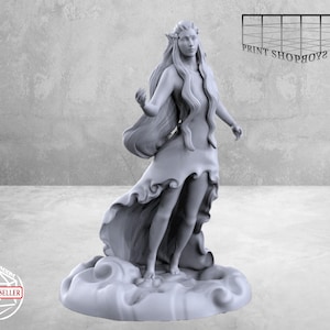 Miniatura de Ninfa del Agua | Figura de Ninfa del Agua | para juegos de rol como D&D o Pathfinder | 28 mm
