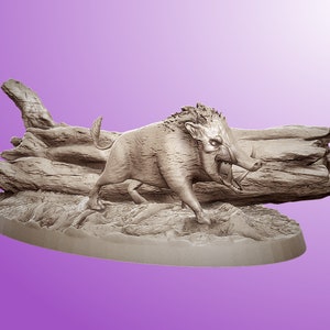 Miniature de sanglier enragé | Miniature de carte de chargement | pour D&D 5e, Pathfinder et autres RPG