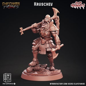 Cleric with Scythe Miniature | Death Reaper Paladin Miniature | for D&D 5e, Pathfinder and other RPG&#39;s | 32mm