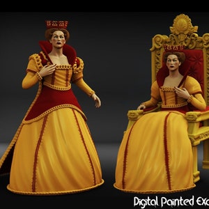 Middle Ages Queen Miniature | Middle Ages Queen Miniature | Townsfolk | NPC | Tabletop RPGs like D&D or Pathfinder | 28 mm