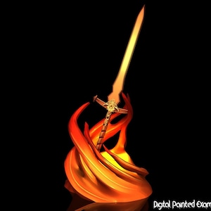 Weapon of Faith Sword Miniature | Spiritual Weapon Sword Miniature | Spell Effect | Terrain | Tabletop RPGs like D&D or Pathfinder | 28 mm