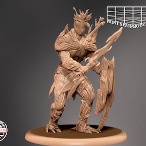 Waldkrieger  Miniatur | Treant Fighter Miniature | Tabletop RPGs like D&D or Pathfinder | 28mm