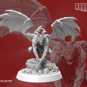 Miniatura Demonicznego Zwiadowcy | Postać skrzydlatego demona | Potwory | Spotkania Otchłani | dla D&D 5e, Pathfinder i innych gier RPG | 32mm | 75mm