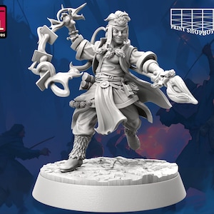Miniatura del mago del tarot | Figura femenina de Fatecaster | Personaje Heroico | Encuentro en Ciudad Helada | para D&D 5e, Pathfinder y otros juegos de rol | 32 milímetros