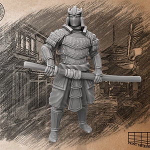 Laidō Samurai Miniature | Heavy Armor Edo Warrior | Bushido | for D&D 5e, Pathfinder and other RPG&#39;s | 32mm