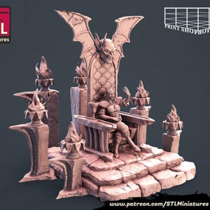 Set de miniaturas de Trono de Vampiro | para D&D, Pathfinder y otros juegos de rol | 32 mm | Miniaturas STL