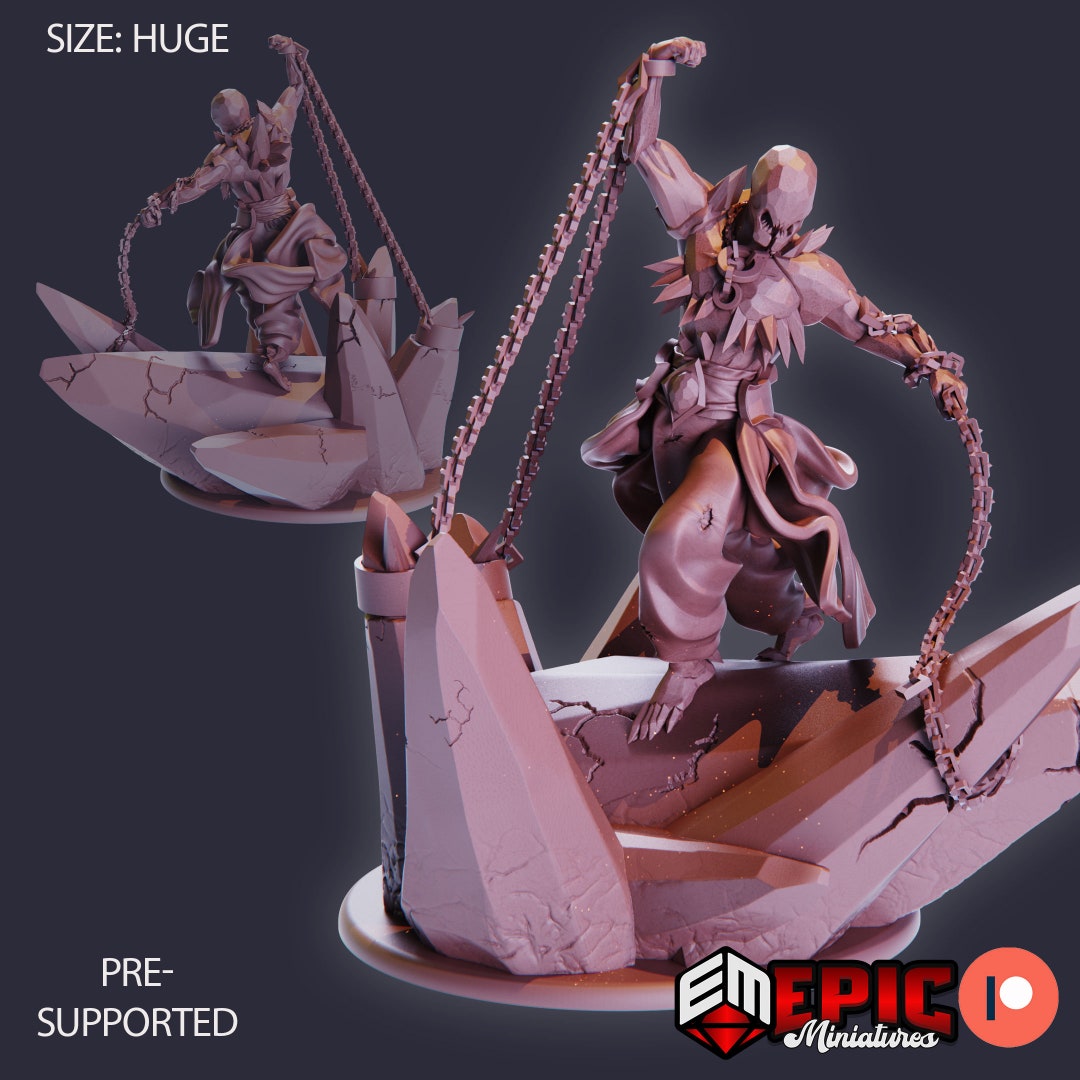 Demon in Chains Miniature Chain Devil Miniature for D&D 5e, Pathfinder ...