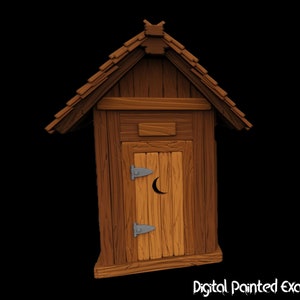 Endroit calme miniature | Miniature des toilettes extérieures | terrain | RPG de table comme D&D ou Pathfinder | 28mm