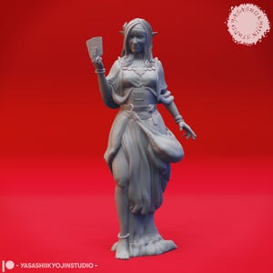 Miniatura de adivina vampira | Figura de adivina elfa | PNJ de la ciudad | para D&D 5e, Pathfinder y otros juegos de rol | 32 mm | 54 mm