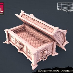 Vampire | Vampire Set | Tabletop Miniatures | STL Miniatures | 32mm | for RPGs like D&D or Pathfinder Coffin