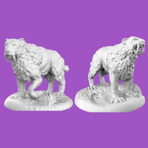 Saber Tooth Tiger Miniature | Saber Tooth Tiger Miniature | Beast for RPGs like D&D or Pathfinder | 28mm
