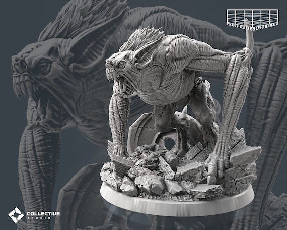 Dire Bat Miniature | Iconic Monster | for D&D 5e, Pathfinder, and