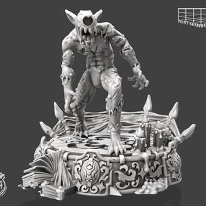 One-Eyed Zombie Miniature | Undead Vampire Cyclops Figure | Horror Halloween Encounters | for D&D, Pathfinder and other RPG&#39;s | 32mm