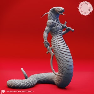 Snakefolk Assassin Miniature | for D&D 5e, Pathfinder and other RPGs | 32 mm