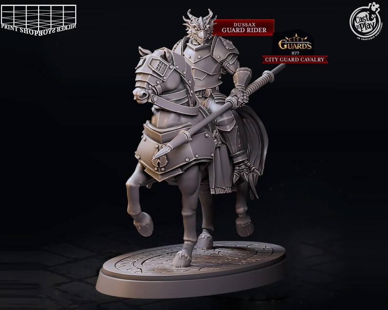 Half Dragon Rider With Spear Miniature Find Steed Dragonborn Paladin