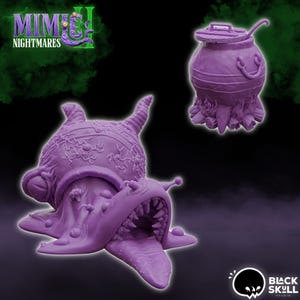 Cauldron Mimic Miniature Set | Living Cauldron Figure Pack | Dungeon Encounters | Iconic Monsters for D&D 5e, Pathfinder and other RPG&#39;s | 28mm