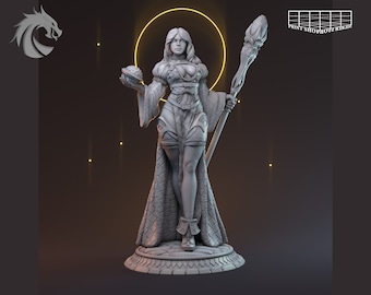 Mage Morgana Miniature | Sorceress Miniature | for D&D 5e, Pathfinder and other RPG&#39;s | 28mm | 32mm | 75mm