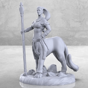 Lion Woman Miniature | Lamia Miniature | Tabletop RPGs like D&D or Pathfinder | 28mm
