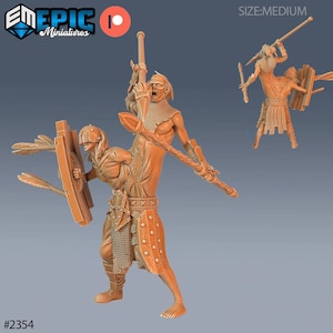 Obscenity Miniature | Siamese Zombie with Shield Miniature | for D&D 5e, Pathfinder and other RPG's | 28mm | EPIC Miniatures
