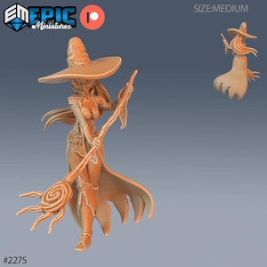 Young Witch Miniature | Young Witch Staff Miniature | for D&D 5e, Pathfinder and other RPG's | 28mm | EPIC Miniatures
