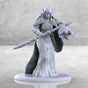 Elf Cleric Miniature | Female Elf Cleric Miniature | Heroic Character | Tabletop RPGs like D&D or Pathfinder | 28mm