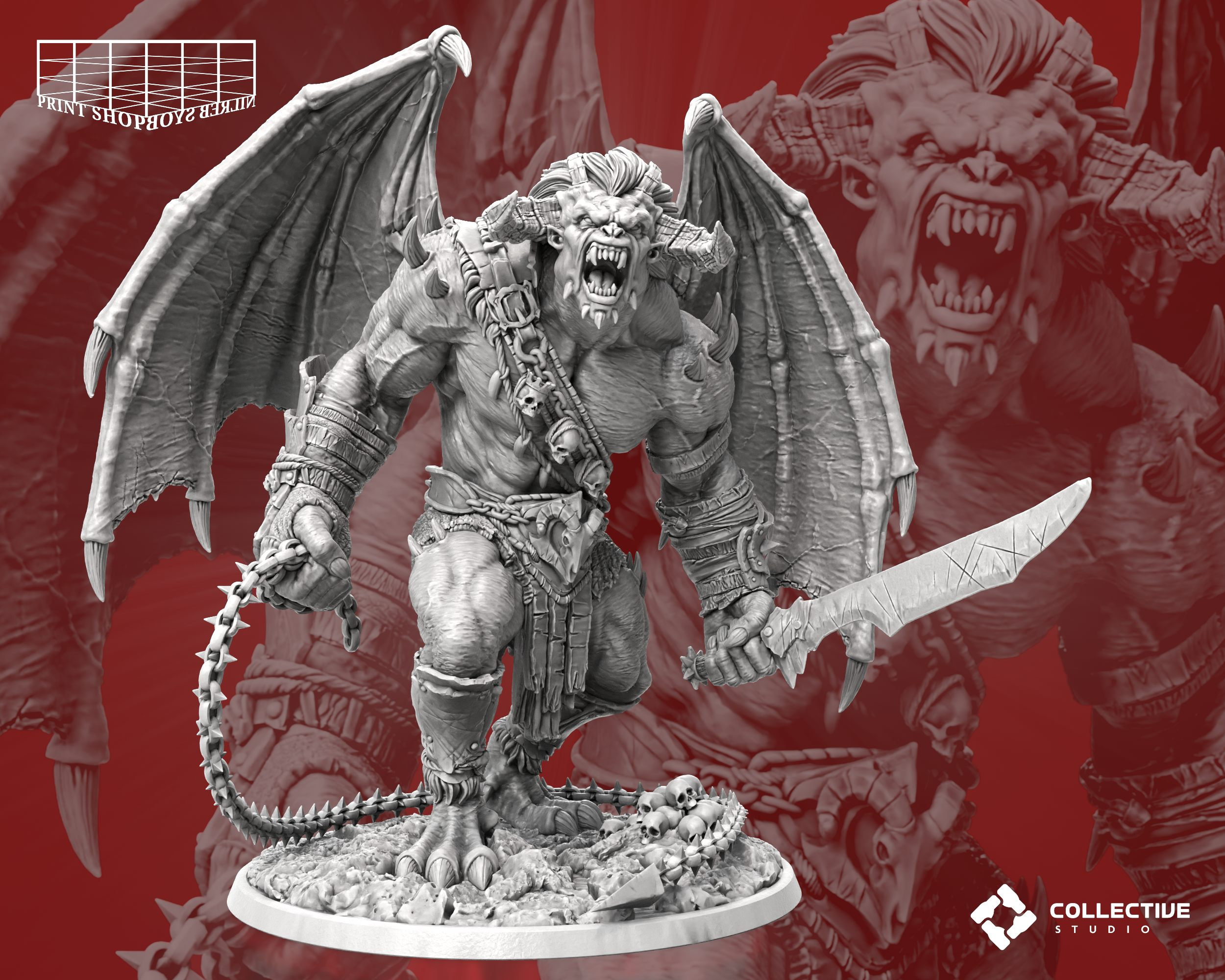 Demon Commander Miniature | Demon General Figure | Iconic Monster | Hell  Encounter | for D\u0026D 5e, Pathfinder and Other Rpg's | 32 Mm - Etsy, image size:2500x2000