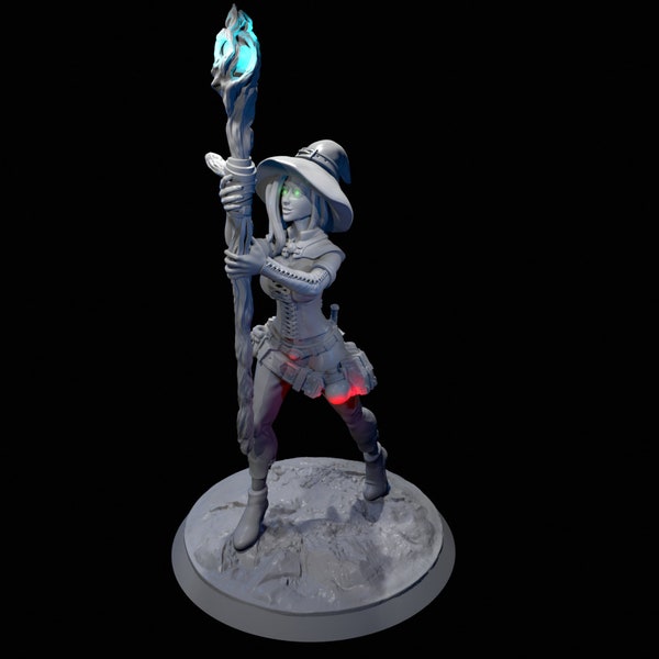 Magierin Miniatur | Female Sorcerer Miniature | for D&D, Pathfinder and other RPG's | 28mm | 75mm