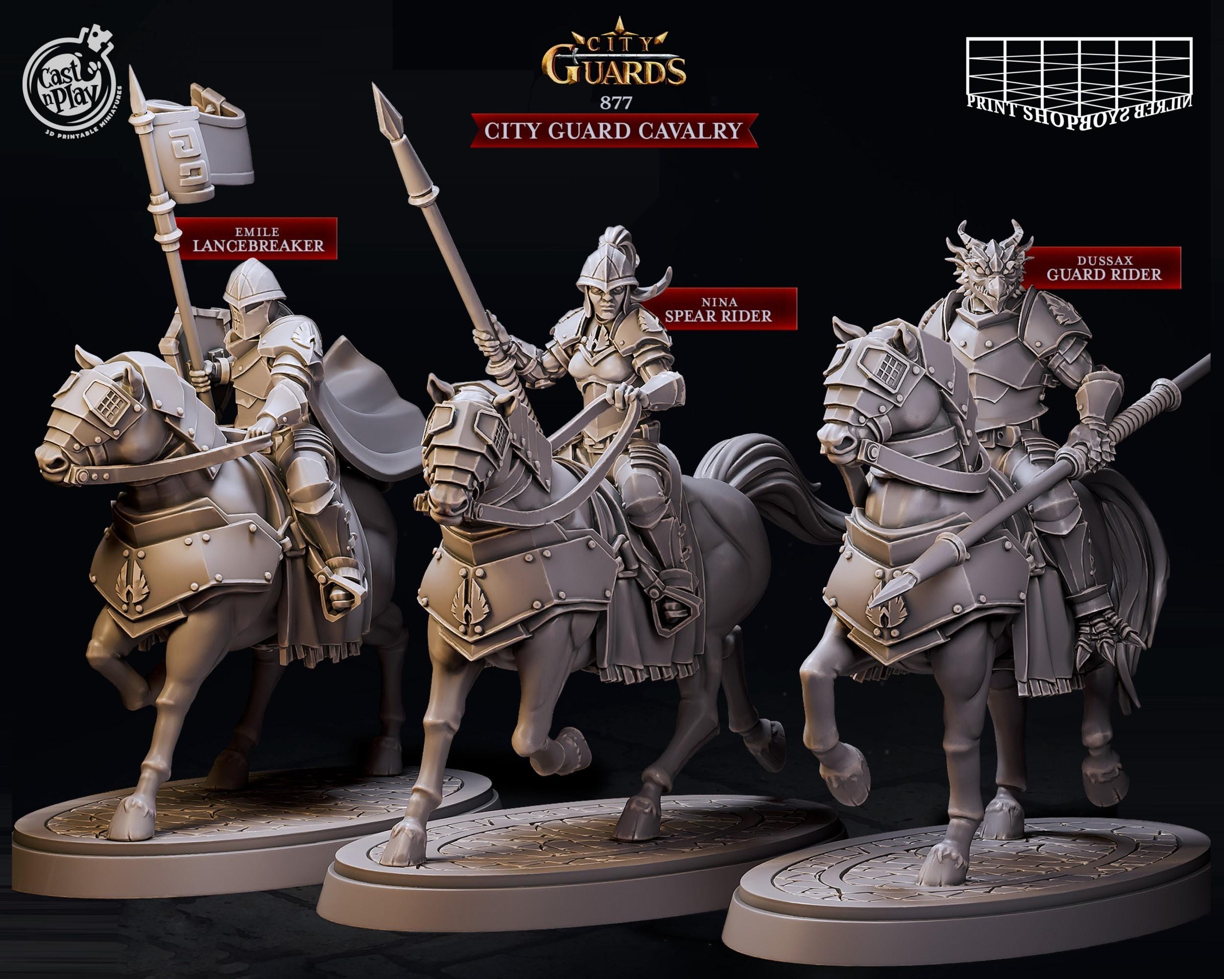 Half Dragon Rider With Spear Miniature | Find Steed Dragonborn