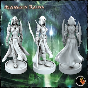 Elf Assassin Miniature | Female Elf Rogue Miniature | for D&D 5e, Pathfinder and other RPG&#39;s | 28mm | 32mm | 75mm