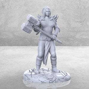 Goliath Cleric Miniature | Female Goliath Paladin Miniature | Heroic Character | Tabletop RPGs like D&D or Pathfinder | 28mm