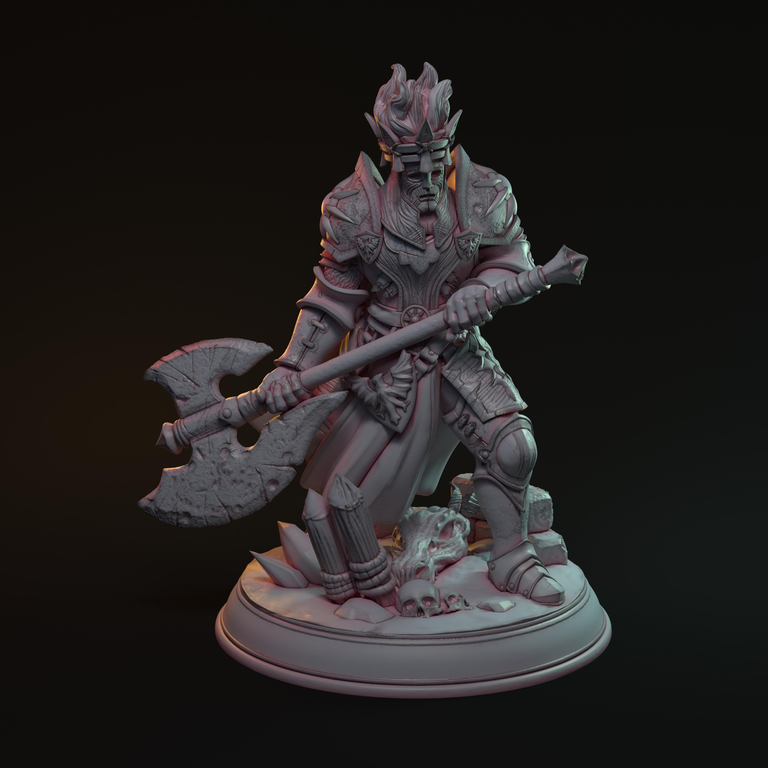 Dragon Slayer With Iron Mask Baatur Miniature | Battle Ax Knight Figure ...