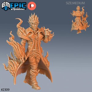 Miniatura Genasi del Fuoco | Miniatura Avventuriero Genasi del Fuoco | per D&D 5e, Pathfinder e altri giochi di ruolo | 28mm | EPIC Miniatures