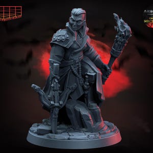Vampire hunter miniature | Female Monster Slayer Figure | Dark Fantasy Miniature | for D&D 5e, Pathfinder and other RPG&#39;s | 28mm |32mm | 75mm