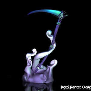 Arme de foi Faux Miniature | Miniature de faux d’arme spirituelle | Effets des sorts | terrain | RPG de table comme D&D ou Pathfinder | 28mm