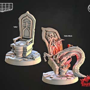 Toilette Mimik Miniatur Set | Lavatory Mimic Figure Pack | Tabletop | Terrain | Encounter | Miniatur für TTRPGs wie D&D or Pathfinder