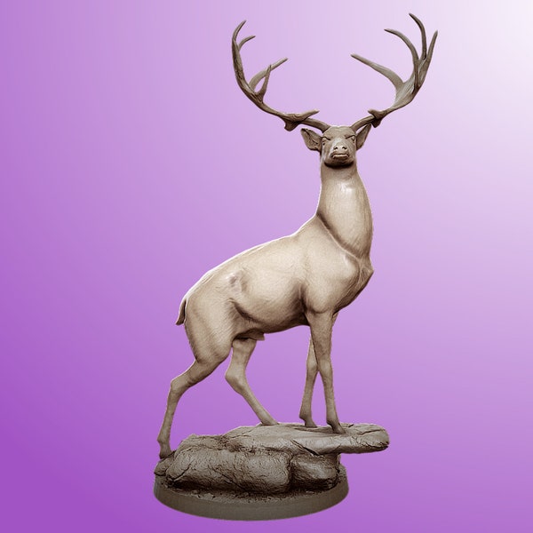 Miniature de cerf gracieux | Miniature de cerf du roi de la forêt | pour D&D 5e, Pathfinder et autres RPG