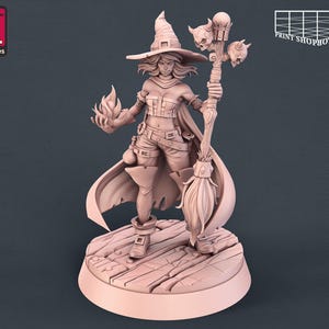 Witch Miniature Set | for D&D, Pathfinder and other RPG's | 32mm | STL miniatures Witch