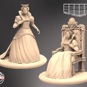 Mittelalter Königin Miniatur | Middle Ages Queen Miniature | Townsfolk | NPC | Tabletop RPGs like D&D or Pathfinder | 28mm