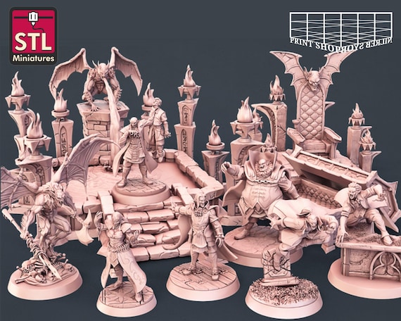 Vampir | Vampire Set | Tabletop Miniaturen | STL Miniatures | 32mm | for RPGs like D&D or Pathfinder