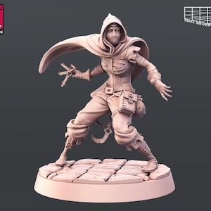 Figurine de voleuse | Figurine de voleuse | Figurines de table | Miniatures STL | 32 mm | pour jeux de rôle comme D&D ou Pathfinder