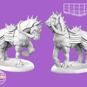 War Horse Miniature | War Horse Miniature | Beast for RPGs like D&D or Pathfinder | 28mm