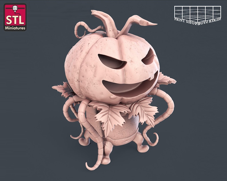 Witch Miniature Set | for D&D, Pathfinder and other RPG's | 32mm | STL miniatures Pumpkin Familiar