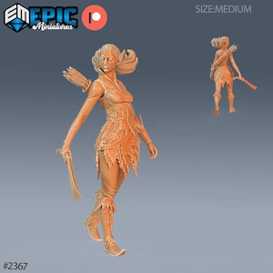 Elf Ranger Miniature | Elves Female Ranger with Sword Miniature | for D&D 5e, Pathfinder and other RPG's | 28mm | EPIC Miniatures