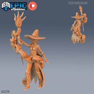 Young Witch Miniature | Young Witch Magic Miniature | for D&D 5e, Pathfinder and other RPG's | 28mm | EPIC Miniatures