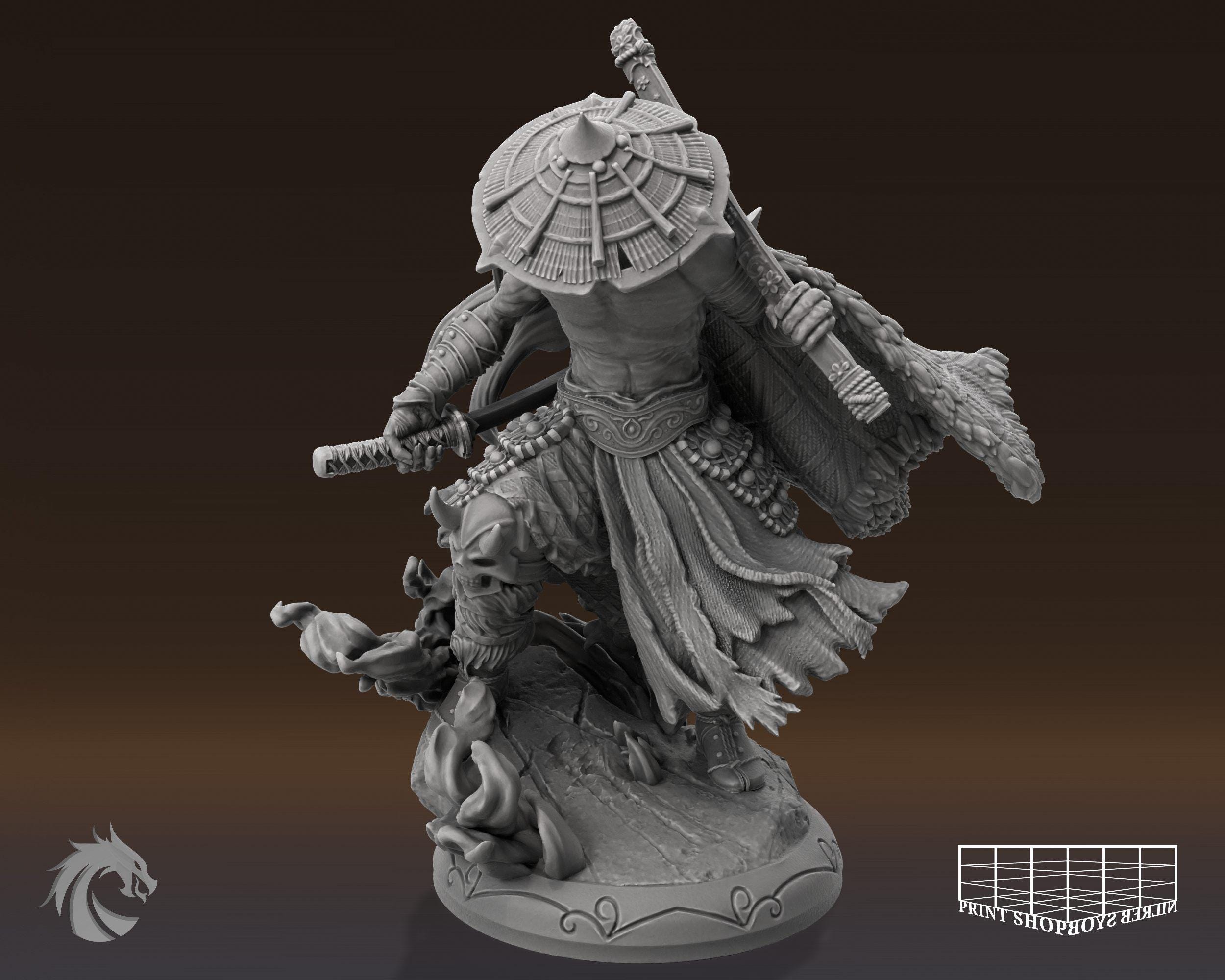 Japanese Warrior Miniature | Ronin Katana Fighter Miniature | for