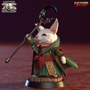 Young Rabbit Folk Wizard Miniature | Young Rabbit Folk Wizard Miniature | for D&D 5e, Pathfinder and other RPG&#39;s | 32 mm